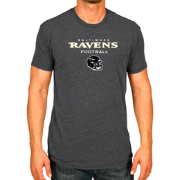 Baltimore Ravens NFL Adult Football Helmet Tagless T-Shirt - Charcoal