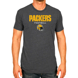 Green Bay Packers NFL Adult Football Helmet Tagless T-Shirt - Charcoal