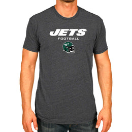 New York Jets NFL Adult Football Helmet Tagless T-Shirt - Charcoal