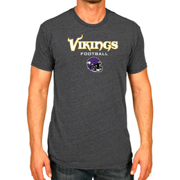 Minnesota Vikings NFL Adult Football Helmet Tagless T-Shirt - Charcoal
