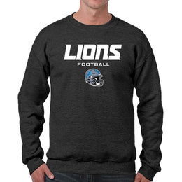 Detroit Lions Adult NFL Football Helmet Heather Crewneck Sweatshirt - Charcoal
