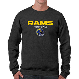 Los Angeles Rams Adult NFL Football Helmet Heather Crewneck Sweatshirt - Charcoal