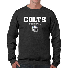 Indianapolis Colts Adult NFL Football Helmet Heather Crewneck Sweatshirt - Charcoal