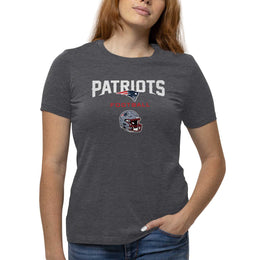 New England Patriots Women's NFL Football Helmet Short Sleeve Tagless T-Shirt - Charcoal