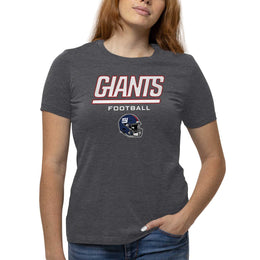 New York Giants Women's NFL Football Helmet Short Sleeve Tagless T-Shirt - Charcoal
