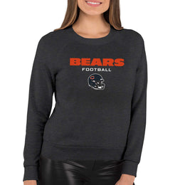 Chicago Bears NFL Womens Helmet French Terry Slouchy Top - Charcoal