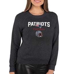 New England Patriots NFL Womens Helmet French Terry Slouchy Top - Charcoal