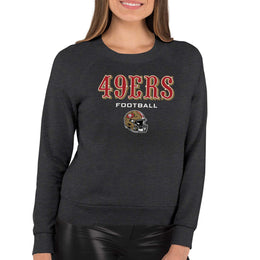 San Francisco 49ers NFL Womens Helmet French Terry Slouchy Top - Charcoal