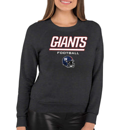 New York Giants NFL Womens Helmet French Terry Slouchy Top - Charcoal