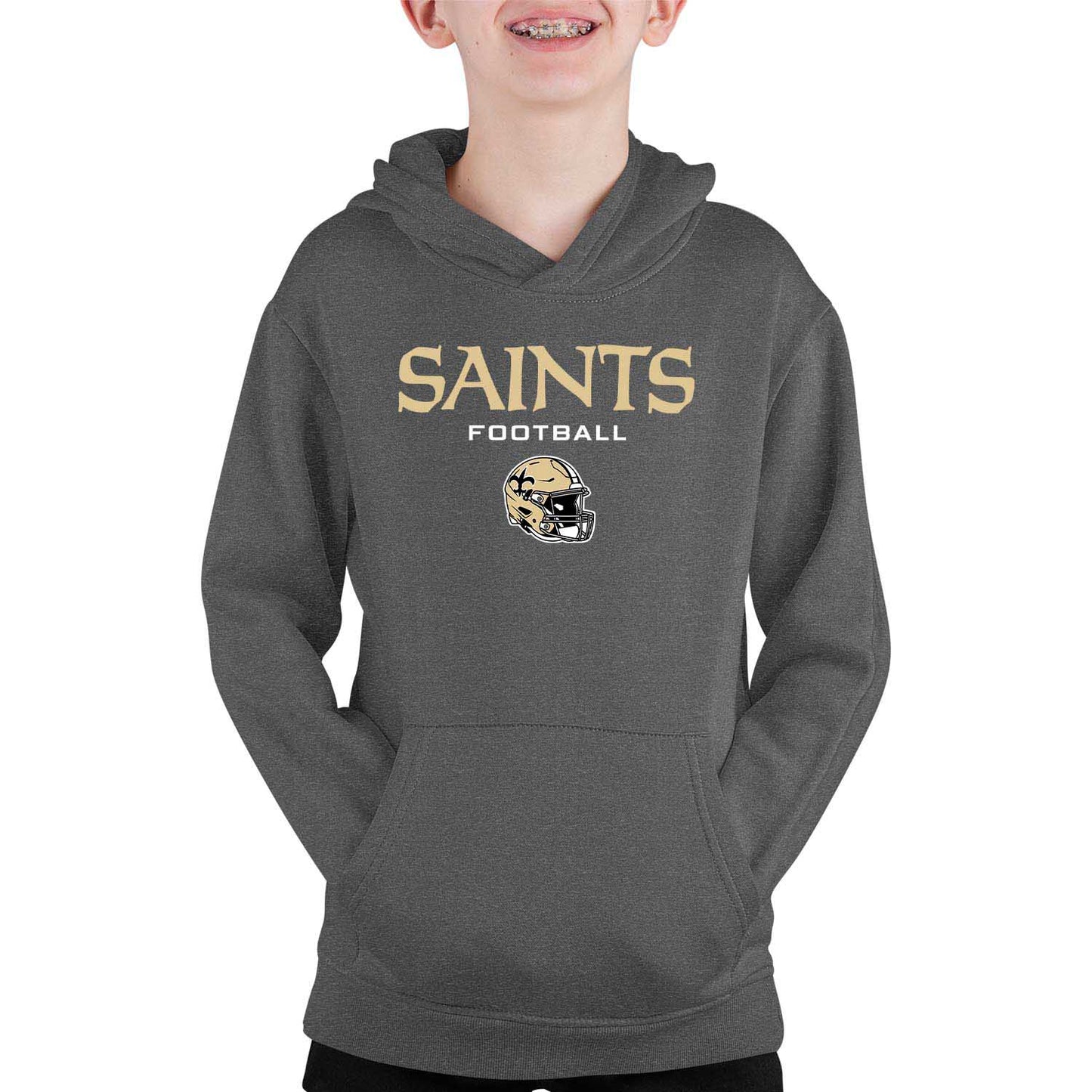 New Orleans Saints NFL Youth Football Helmet Hood - Charcoal