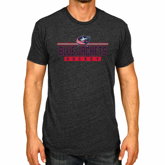 Columbus Blue Jackets Adult NHL Heather Charcoal True Fan Hockey T-Shirt - Charcoal