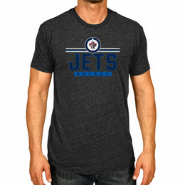 Winnipeg Jets Adult NHL Heather Charcoal True Fan Hockey T-Shirt - Charcoal