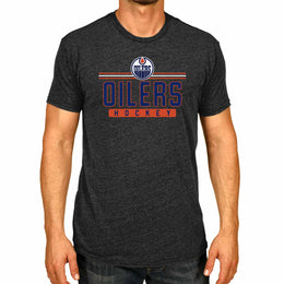 Edmonton Oilers Adult NHL Heather Charcoal True Fan Hockey T-Shirt - Charcoal