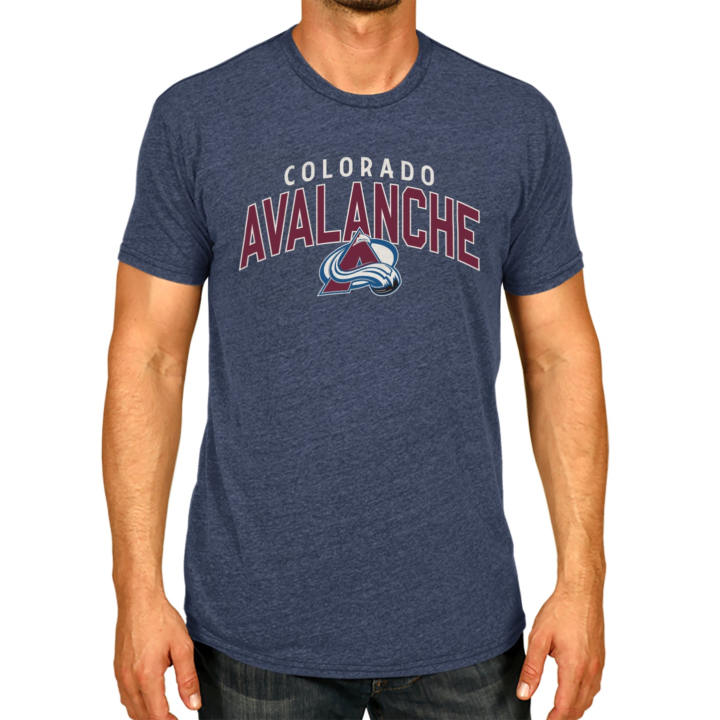 Colorado Avalanche NHL Adult Powerplay Heathered Unisex T-Shirt - Navy