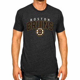 Boston  Bruins NHL Adult Powerplay Heathered Unisex T-Shirt - Black Heather