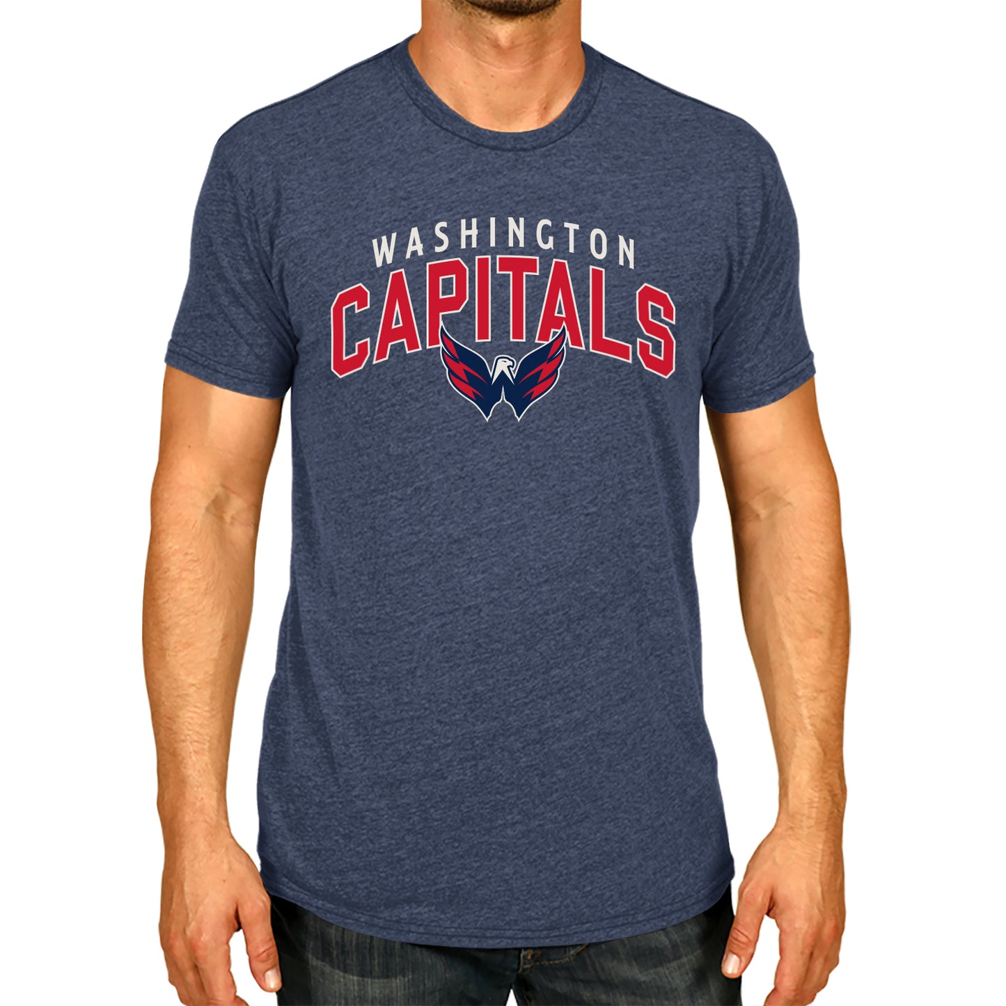 Washington Capitals NHL Adult Powerplay Heathered Unisex T-Shirt - Navy
