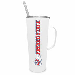 Fresno State Bulldogs NCAA Stainless Steel 20oz Roadie With Handle & Dual Option Lid With Straw - White