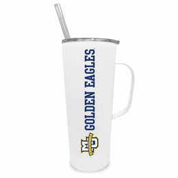 Marquette Golden Eagles NCAA Stainless Steel 20oz Roadie With Handle & Dual Option Lid With Straw - White