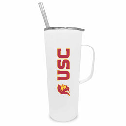 USC Trojans NCAA Stainless Steel 20oz Roadie With Handle & Dual Option Lid With Straw - White