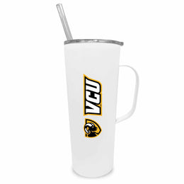 VCU Rams NCAA Stainless Steel 20oz Roadie With Handle & Dual Option Lid With Straw - White