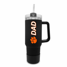 Clemson Tigers Collegiate 40oz Stainless Steel Travel Tumbler with Handle for Dad - Black