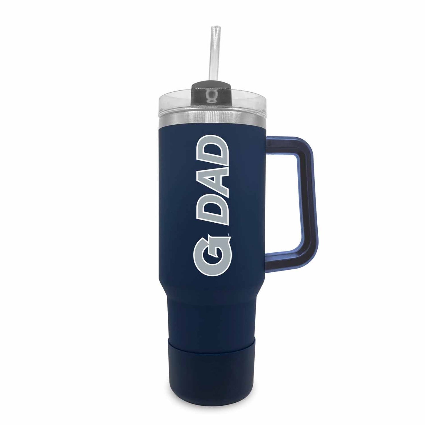 Georgetown Hoyas Collegiate 40oz Stainless Steel Travel Tumbler with Handle for Dad - Navy