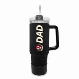 Harvard Crimson Collegiate 40oz Stainless Steel Travel Tumbler with Handle for Dad - Black