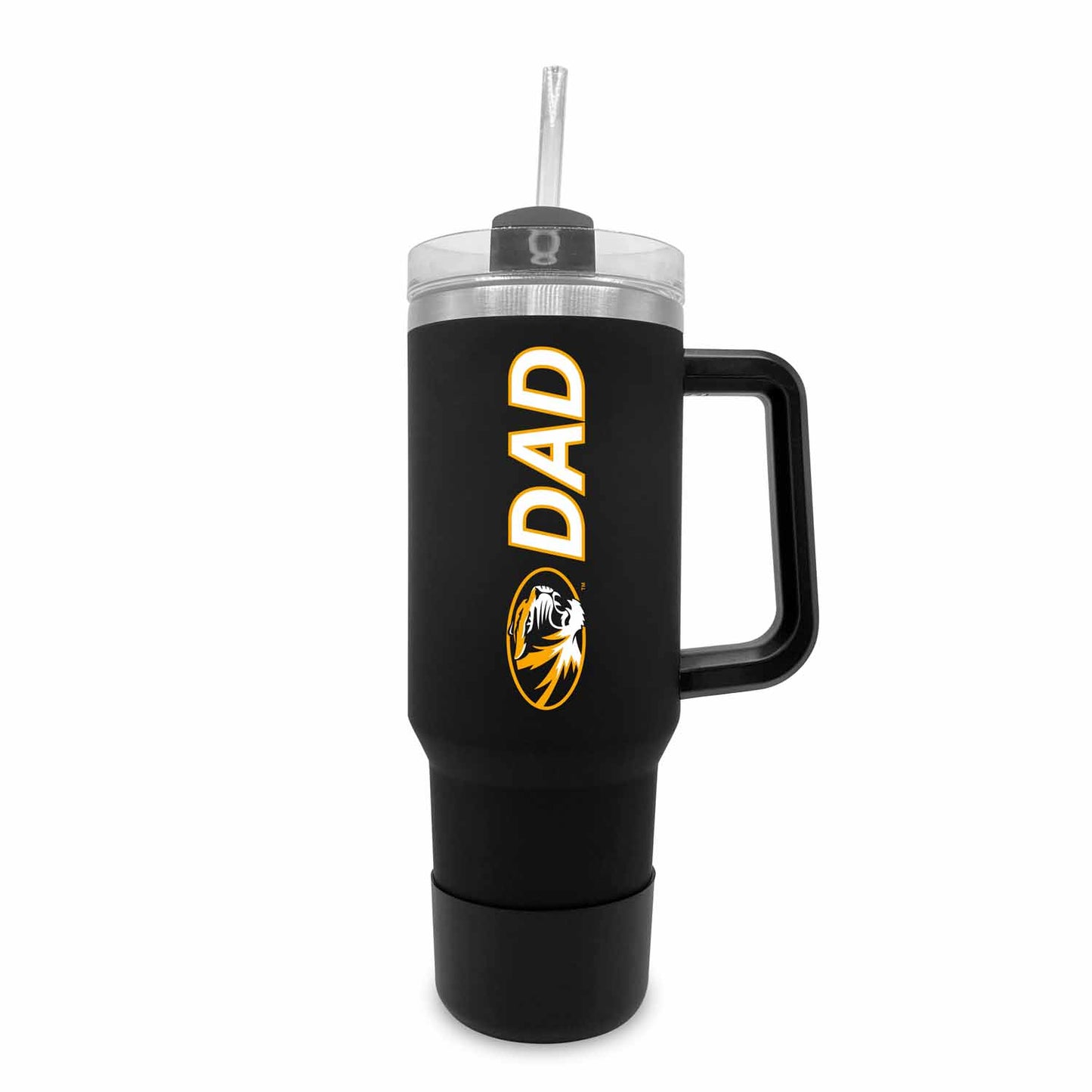 Missouri Tigers Collegiate 40oz Stainless Steel Travel Tumbler with Handle for Dad - Black