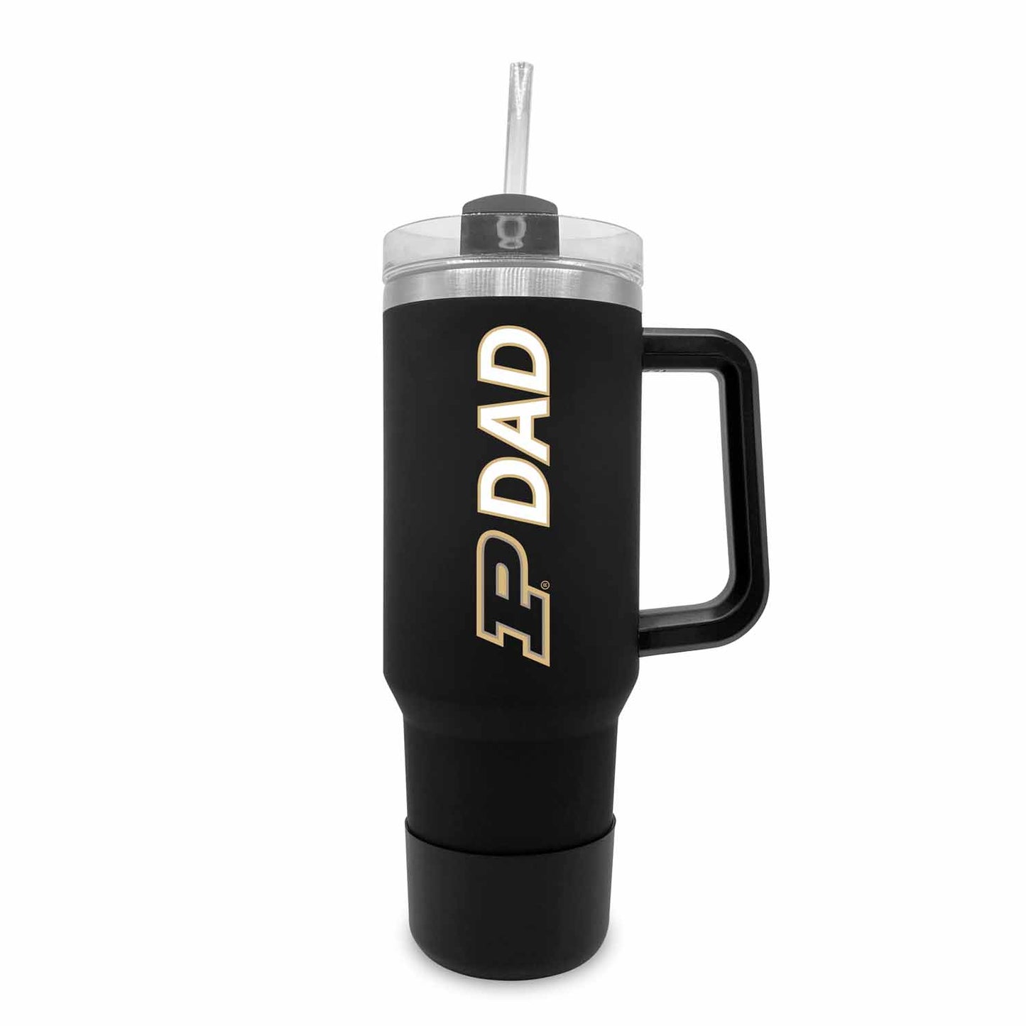 Purdue Boilermakers Collegiate 40oz Stainless Steel Travel Tumbler with Handle for Dad - Black