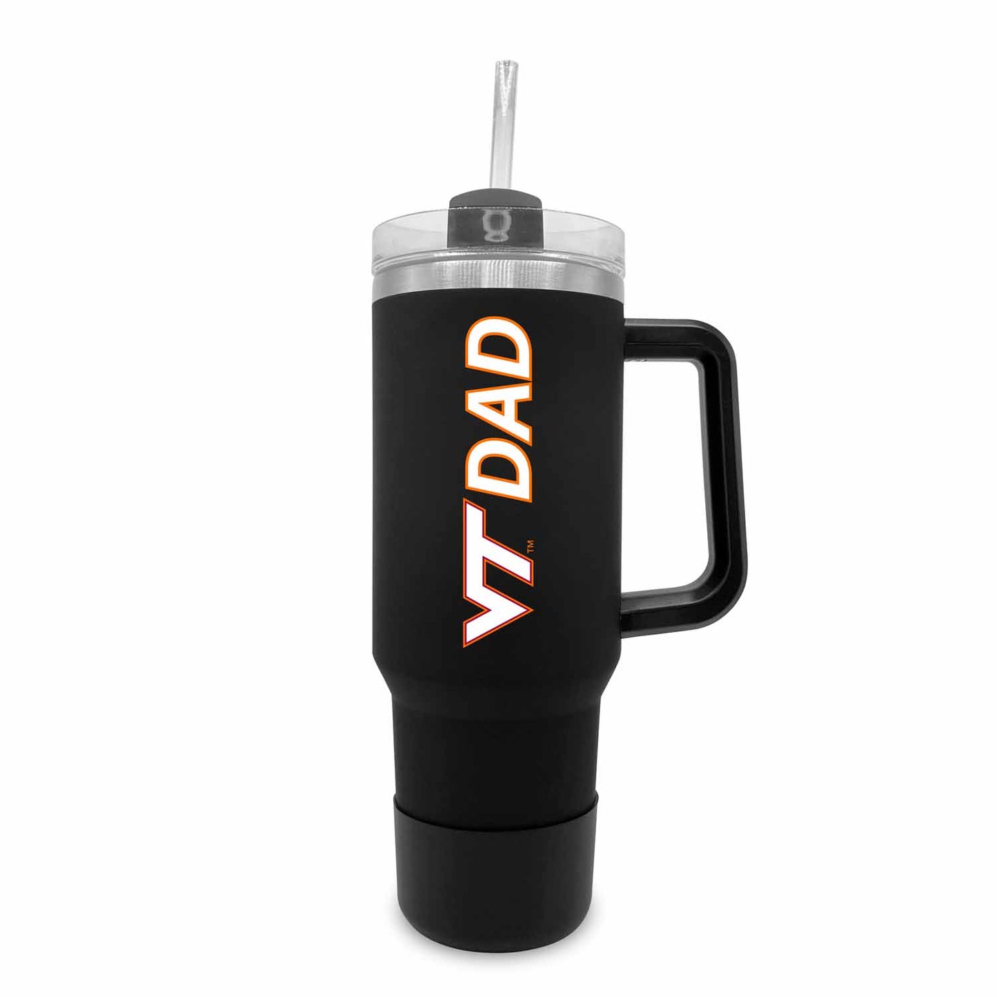 Virginia Tech Hokies Collegiate 40oz Stainless Steel Travel Tumbler with Handle for Dad - Black