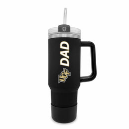 Central Florida Knights Collegiate 40oz Stainless Steel Travel Tumbler with Handle for Dad - Black