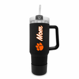 Clemson Tigers Collegiate 40oz Stainless Steel Travel Tumbler with Handle for Mom - Black