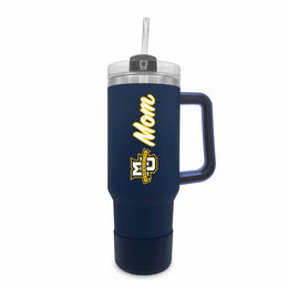 Marquette Golden Eagles Collegiate 40oz Stainless Steel Travel Tumbler with Handle for Mom - Navy