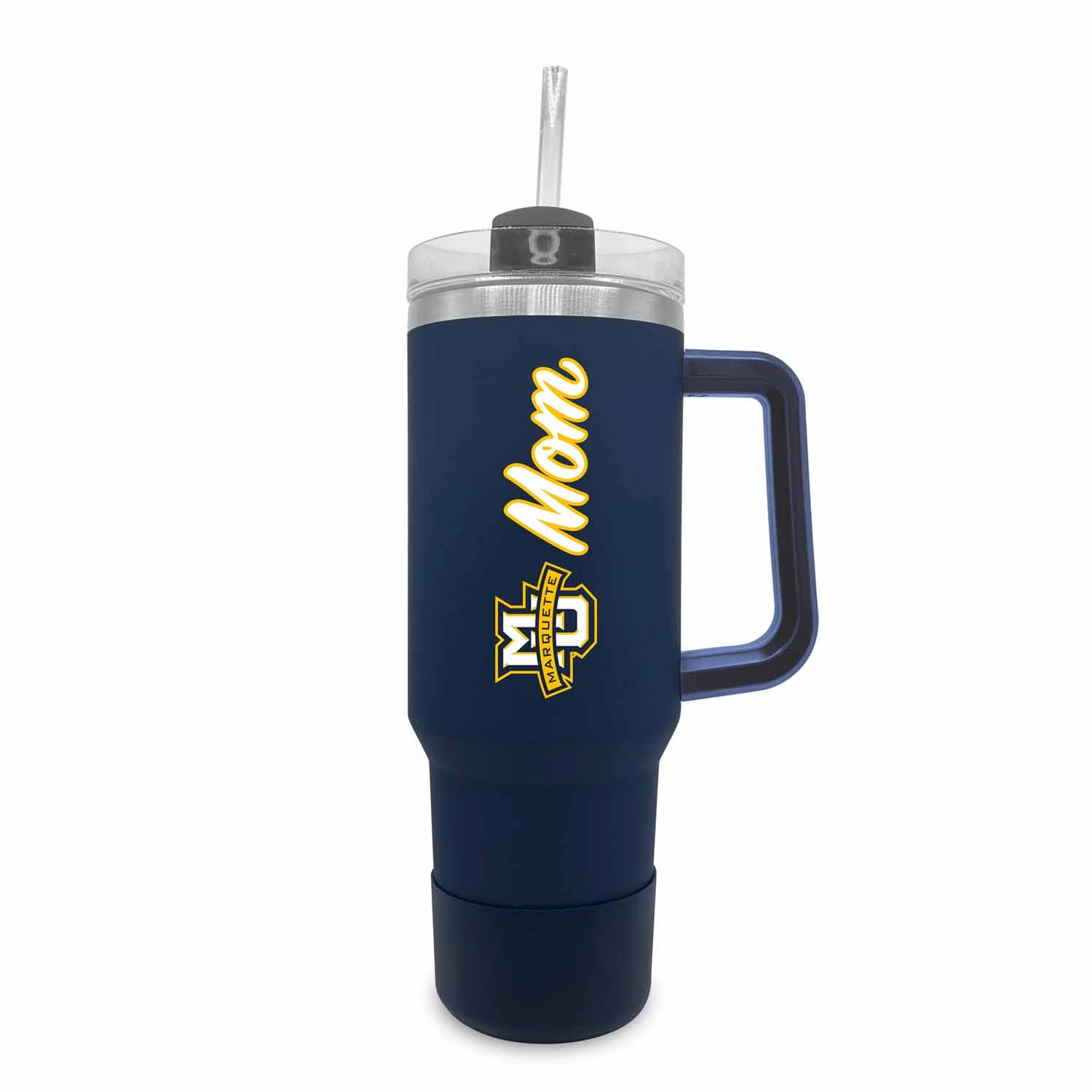 Marquette Golden Eagles Collegiate 40oz Stainless Steel Travel Tumbler with Handle for Mom - Navy