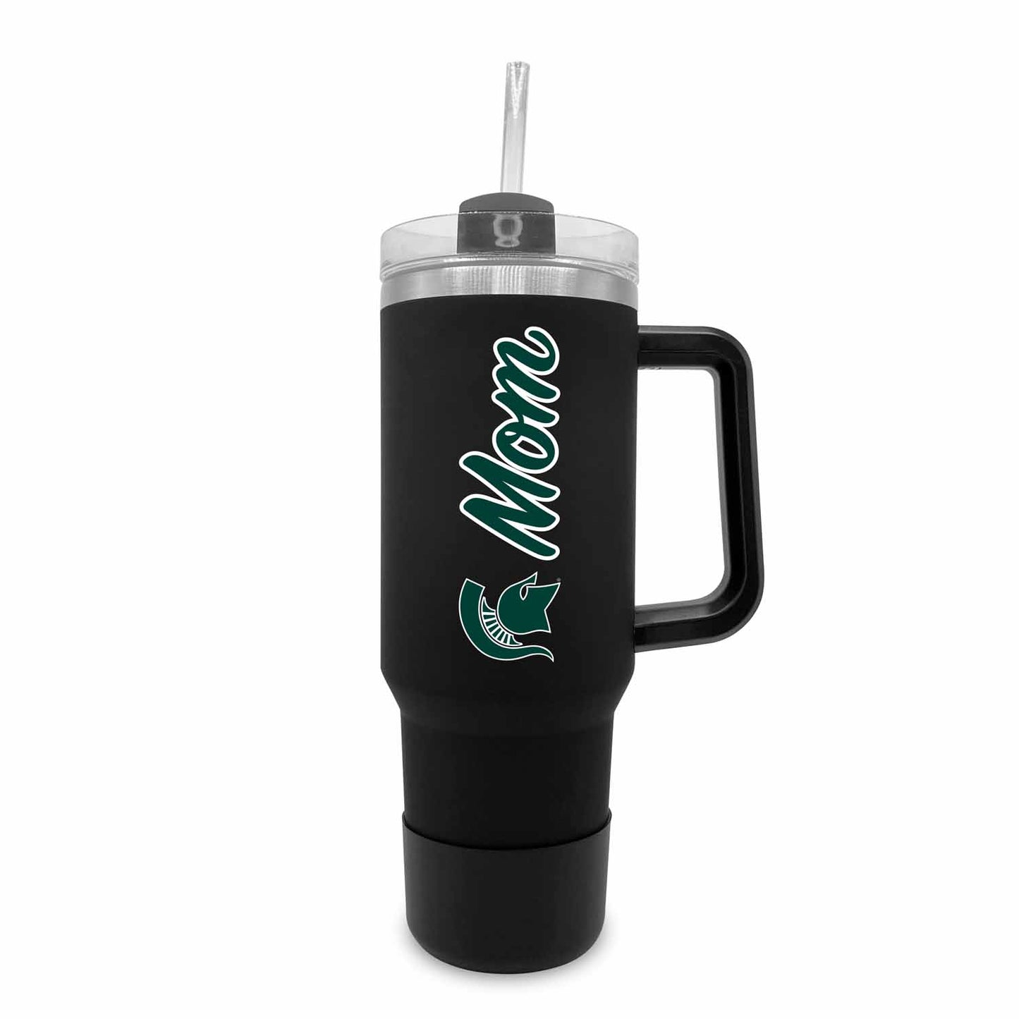 Michigan State Spartans Collegiate 40oz Stainless Steel Travel Tumbler with Handle for Mom - Black