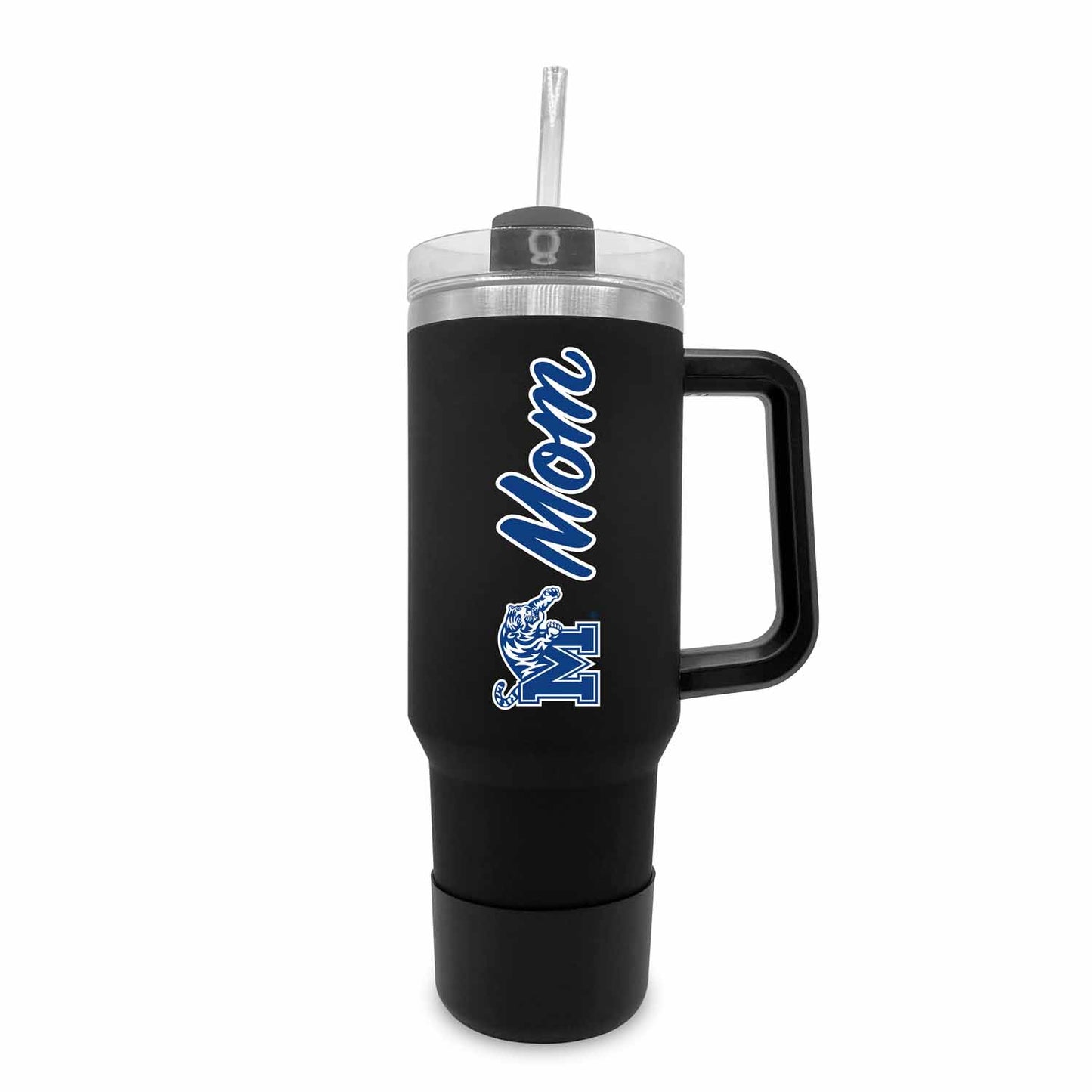 Memphis  Tigers Collegiate 40oz Stainless Steel Travel Tumbler with Handle for Mom - Black