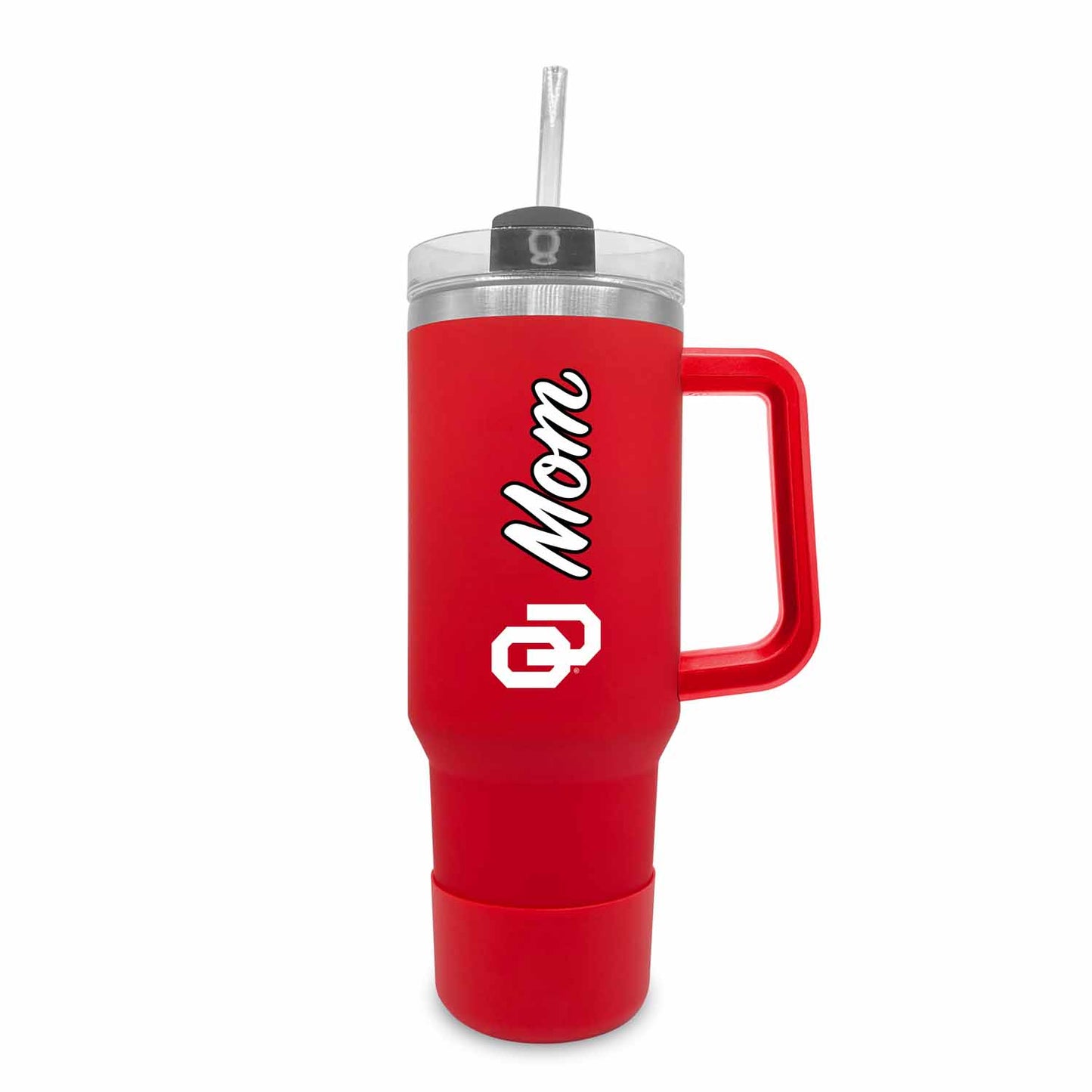 Oklahoma Sooners Collegiate 40oz Stainless Steel Travel Tumbler with Handle for Mom - Crimson
