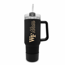 Wake Forest Demon Deacons Collegiate 40oz Stainless Steel Travel Tumbler with Handle for Mom - Black