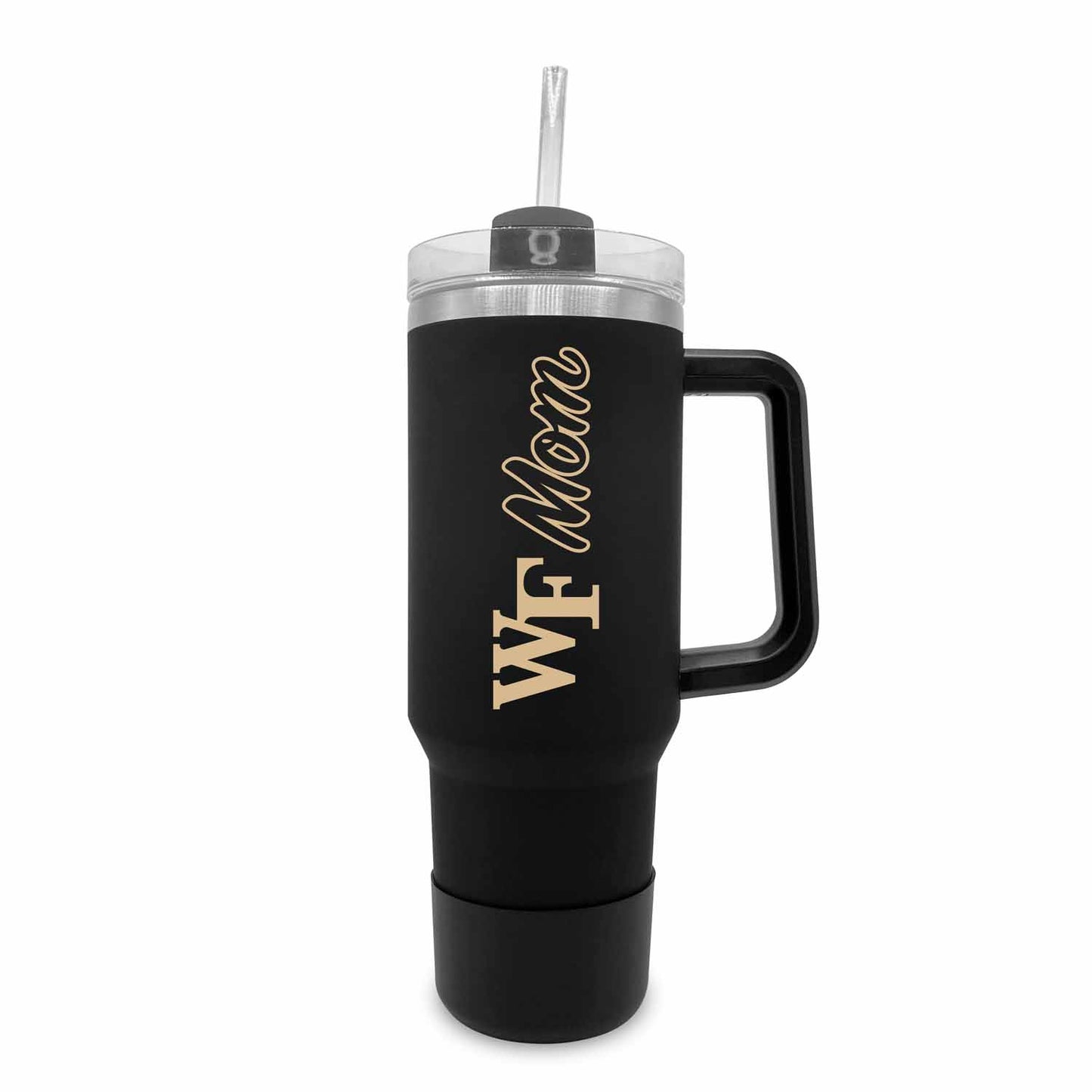 Wake Forest Demon Deacons Collegiate 40oz Stainless Steel Travel Tumbler with Handle for Mom - Black