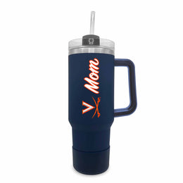 Virginia Cavaliers Collegiate 40oz Stainless Steel Travel Tumbler with Handle for Mom - Navy