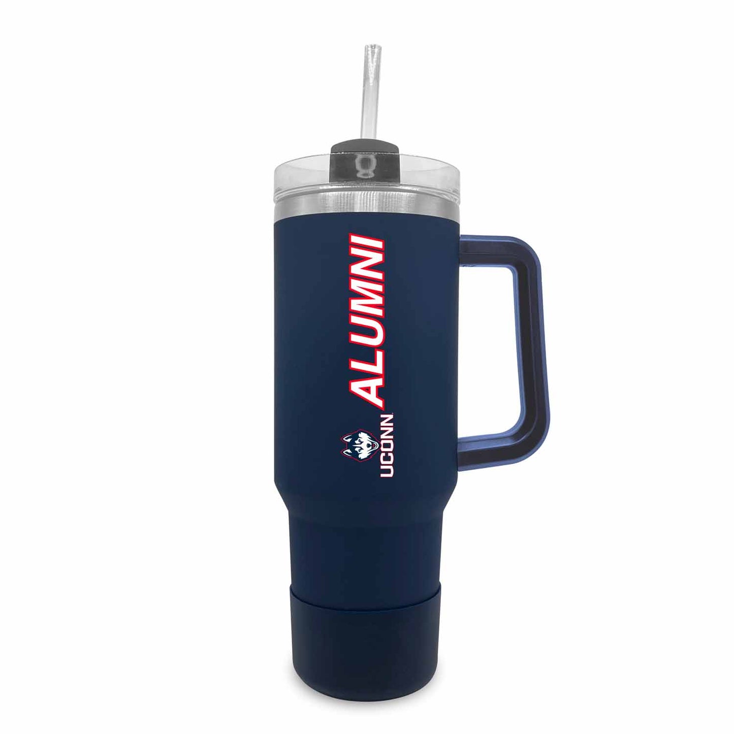 UCONN Huskies Collegiate 40oz Stainless Steel Travel Tumbler with Handle for Alumni - Navy
