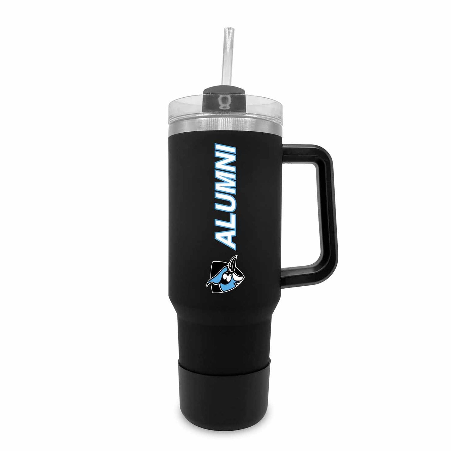 Johns Hopkins Blue Jays Collegiate 40oz Stainless Steel Travel Tumbler with Handle for Alumni - Black