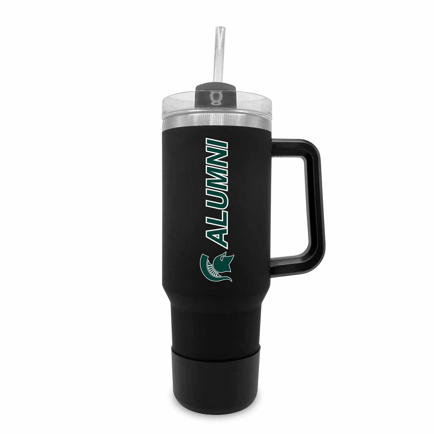 Michigan State Spartans Collegiate 40oz Stainless Steel Travel Tumbler with Handle for Alumni - Black