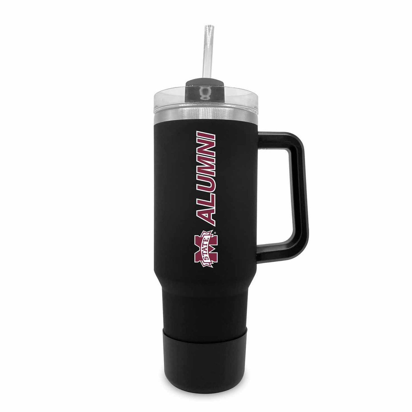 Mississippi State Bulldogs Collegiate 40oz Stainless Steel Travel Tumbler with Handle for Alumni - Black