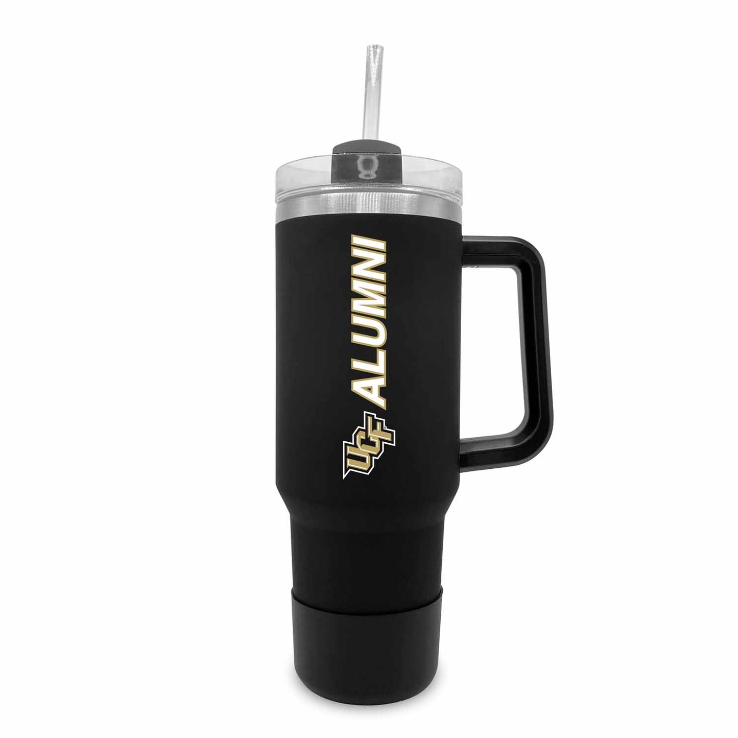 Central Florida Knights Collegiate 40oz Stainless Steel Travel Tumbler with Handle for Alumni - Black