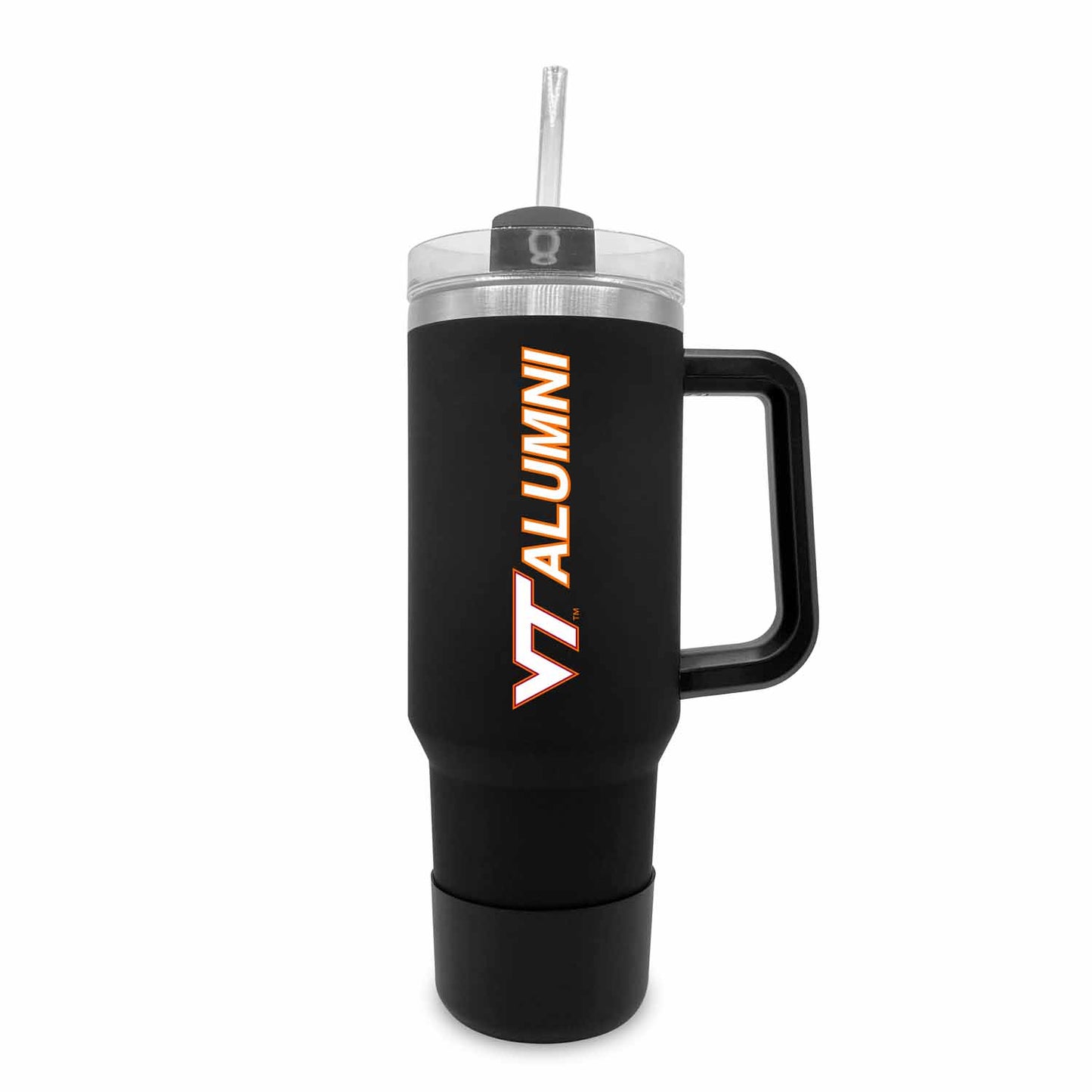 Virginia Tech Hokies Collegiate 40oz Stainless Steel Travel Tumbler with Handle for Alumni - Black