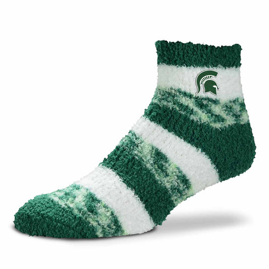 Michigan State Spartans  NCAA Unisex Ankle Lounge Sleep Socks One Size - Forest Green