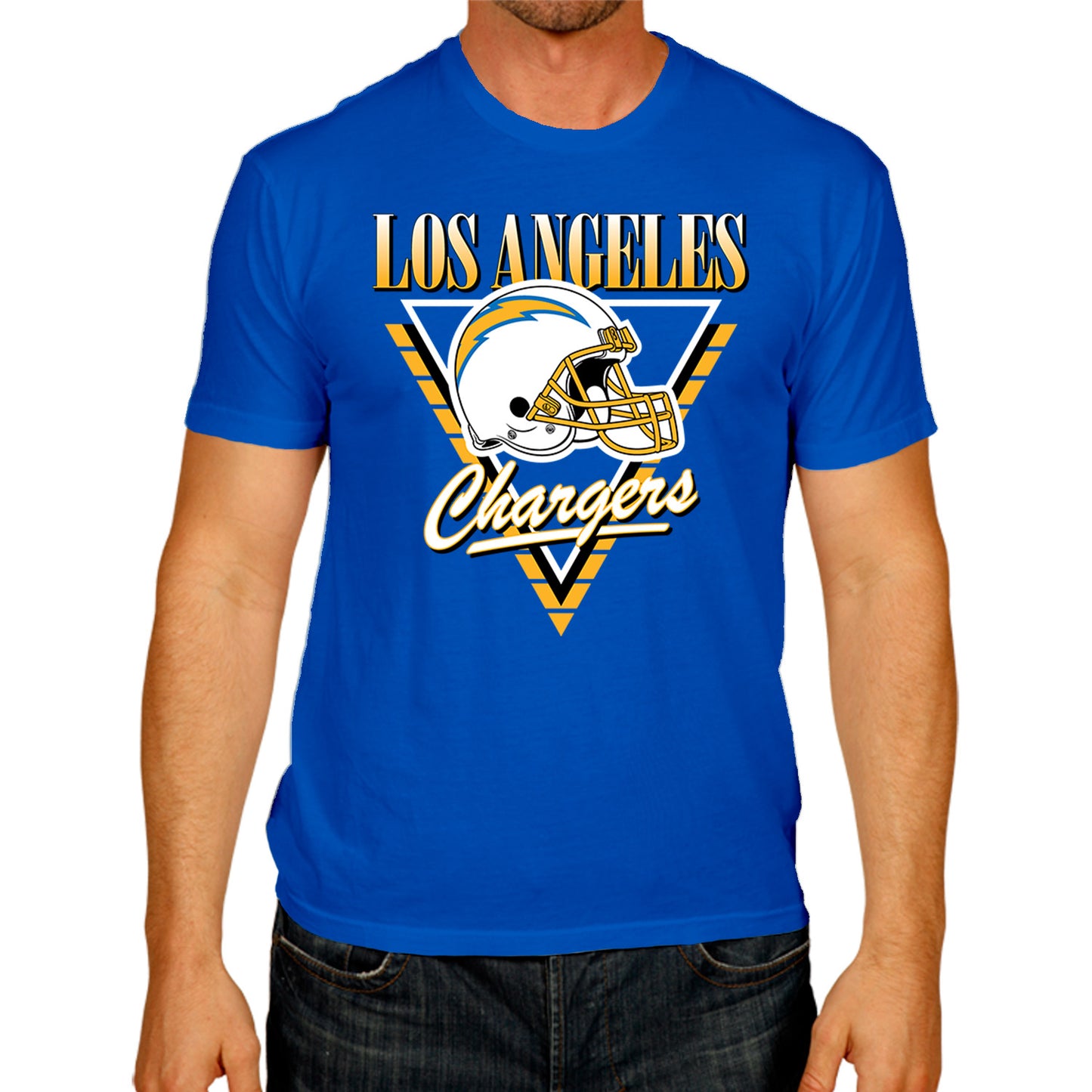 Los Angeles Chargers NFL Adult Retro Triangle Unisex T-Shirt - Royal