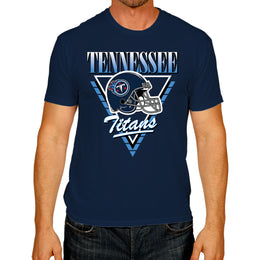 Tennessee Titans NFL Adult Retro Triangle Unisex T-Shirt - Navy