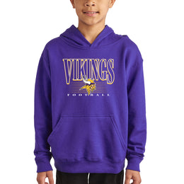 Minnesota Vikings NFL Youth Overtime Blueprint Football Fleece Hooded Sweatshirt - Purple